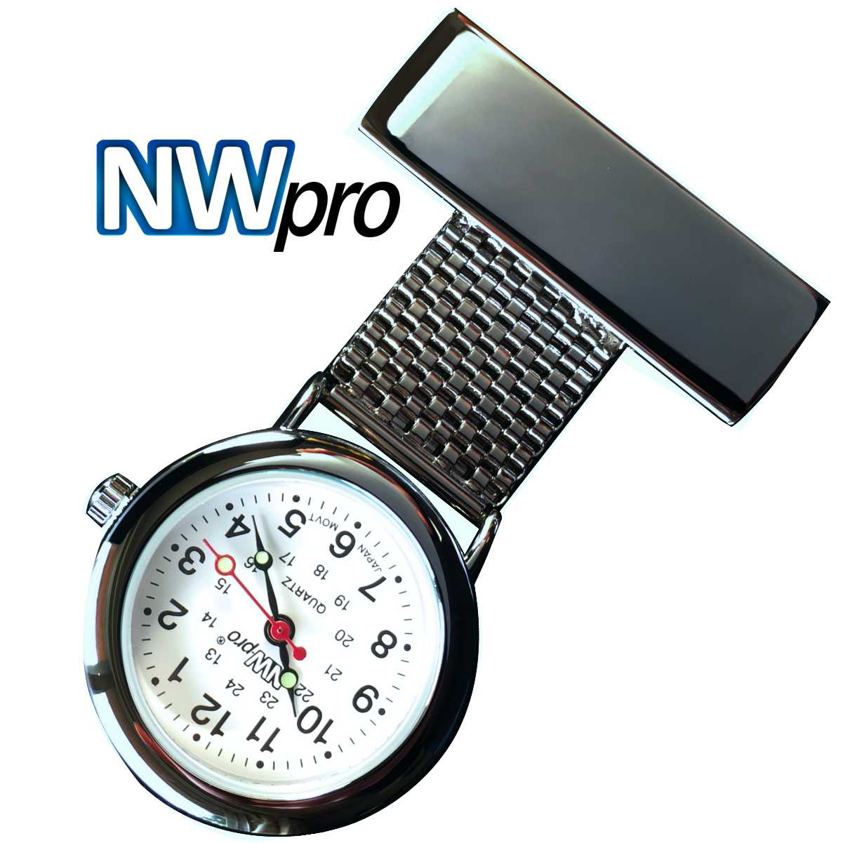 Nurses Pinned Watch - NW•PRO Wide Braided - Gunmetal